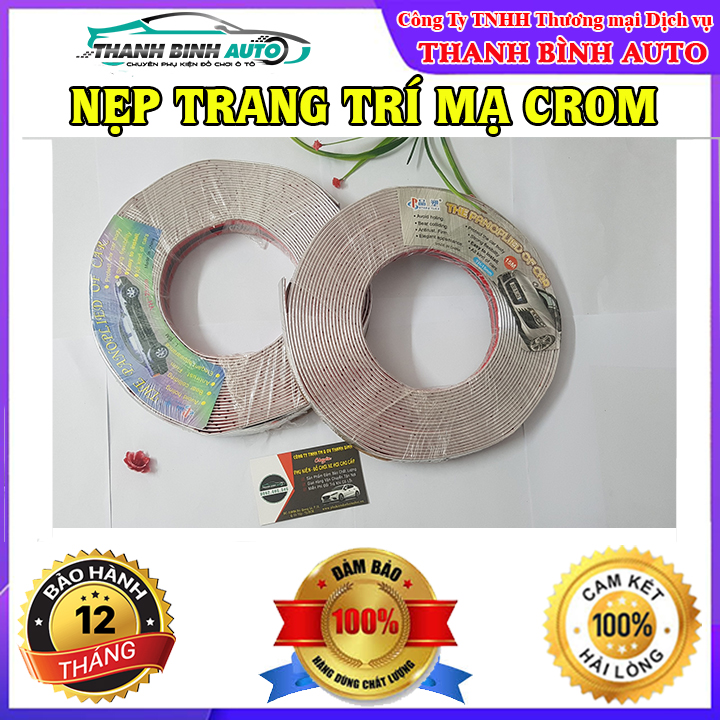 Cuộn Nẹp Trang Trí Ngoại Thất Ô Tô Mạ Crom Dài 15m, rộng 8mm - Hàng Loại 1