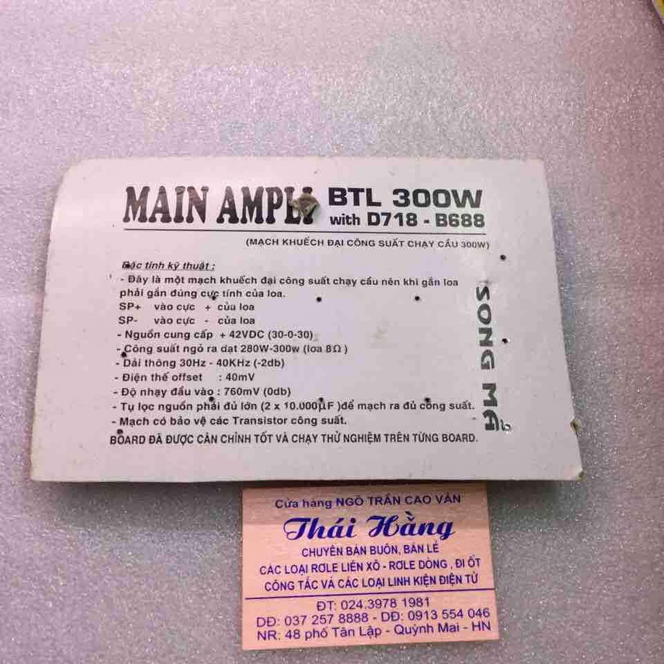 Mạch MAIN AMPLI BTL 300W song Mã giá cho 1 mạch