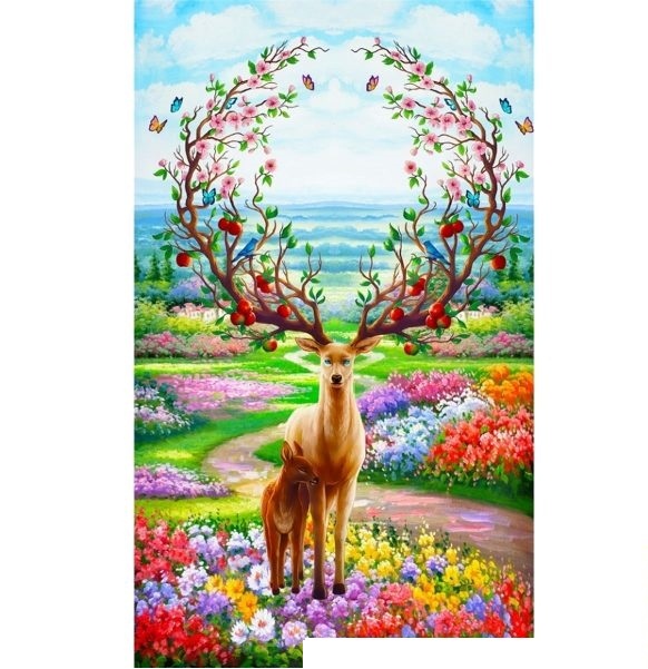 Tranh thêu Tài Lộc Lâm Môn LV3360 kích thước 50 x 70 cm