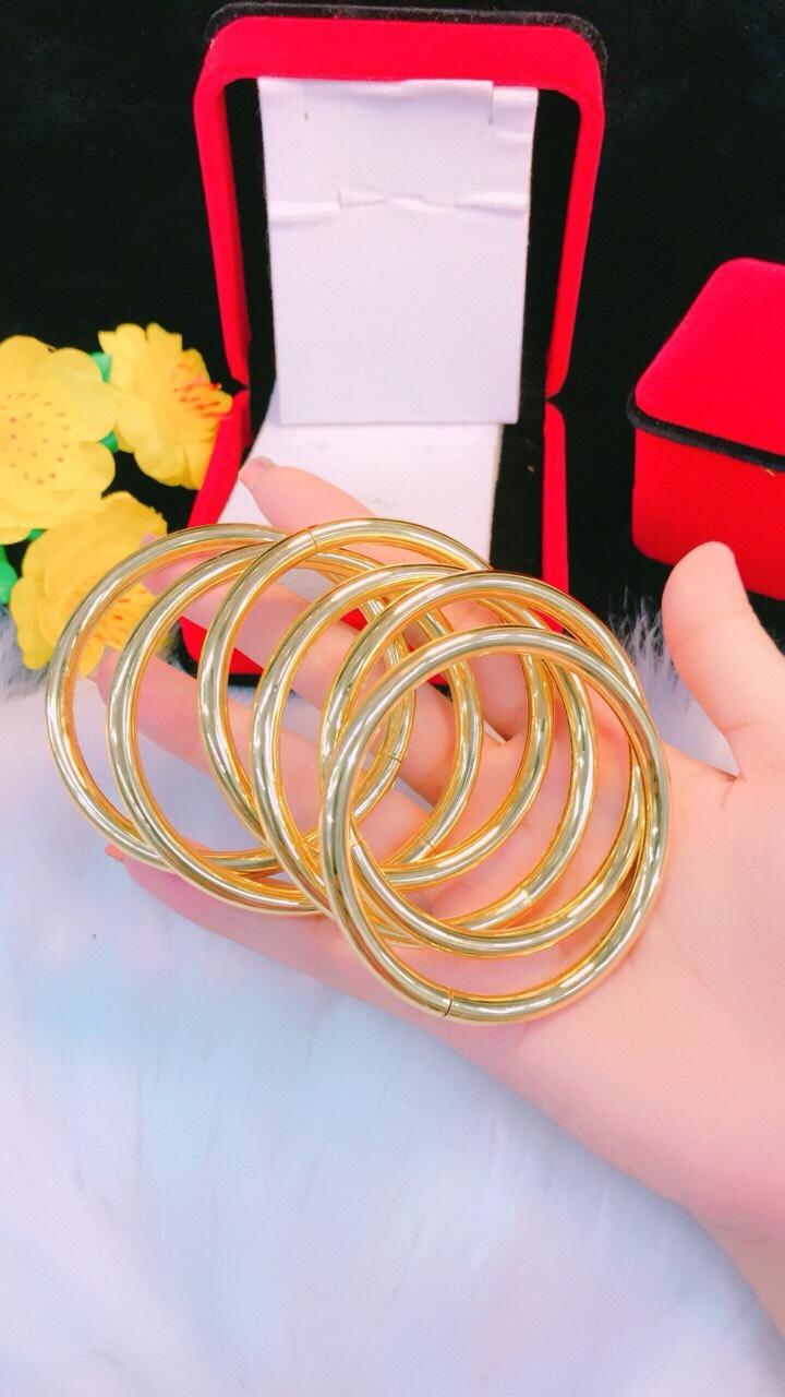 [RẺ KHỦNG HOẢNG] 01 Vòng tay vàng 18k, vòng tay bọng mạ vàng trơn cao cấp thiết kế tinh tế đơn giản thời trang cưới