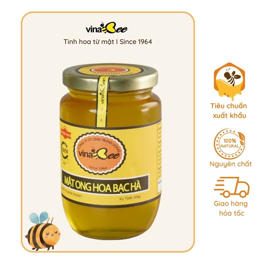 Mật ong hoa bạc hà Vinabee 500g