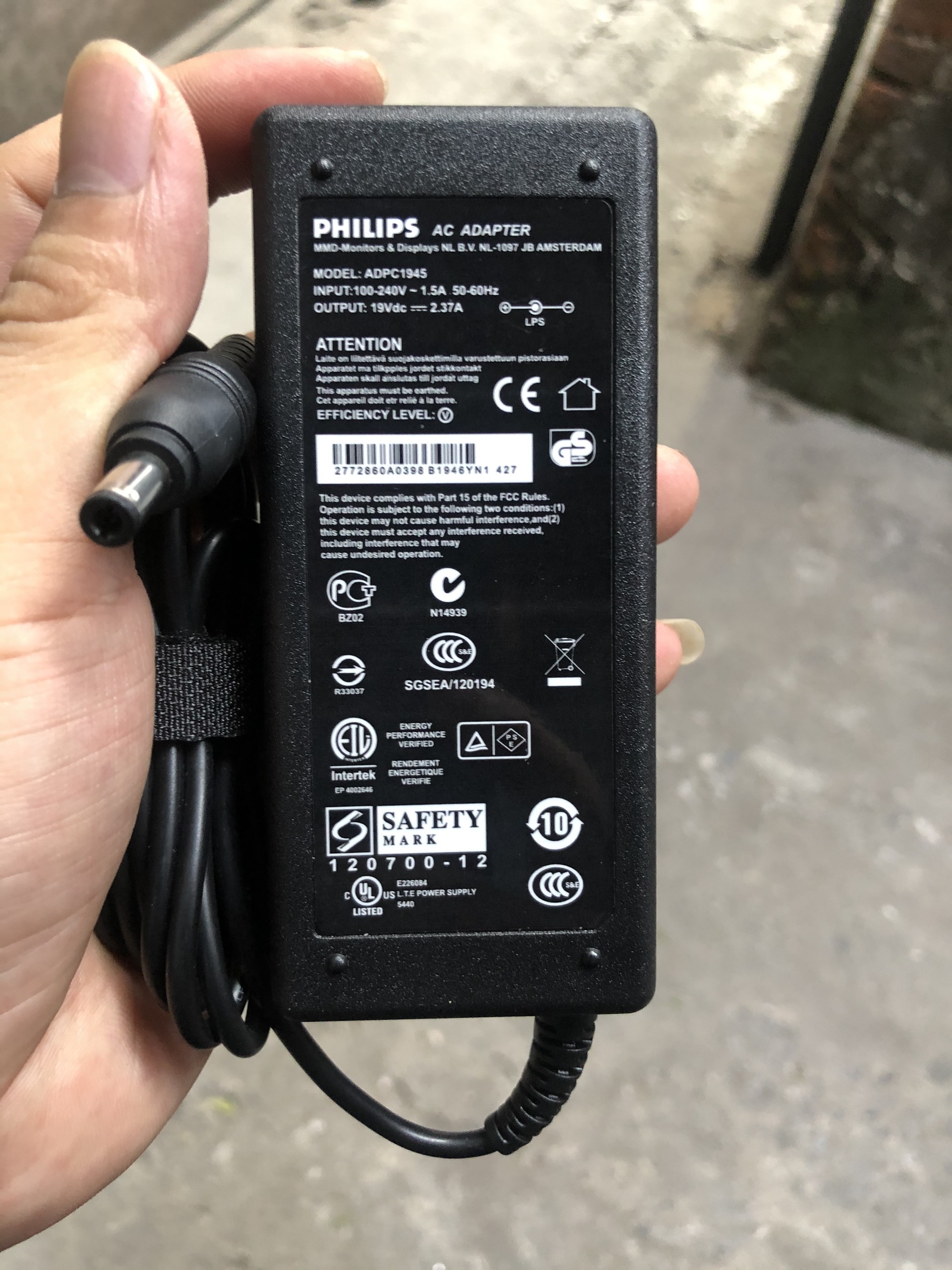 Dây nguồn màn hình AOC - PHILIPS 19v 2.37a