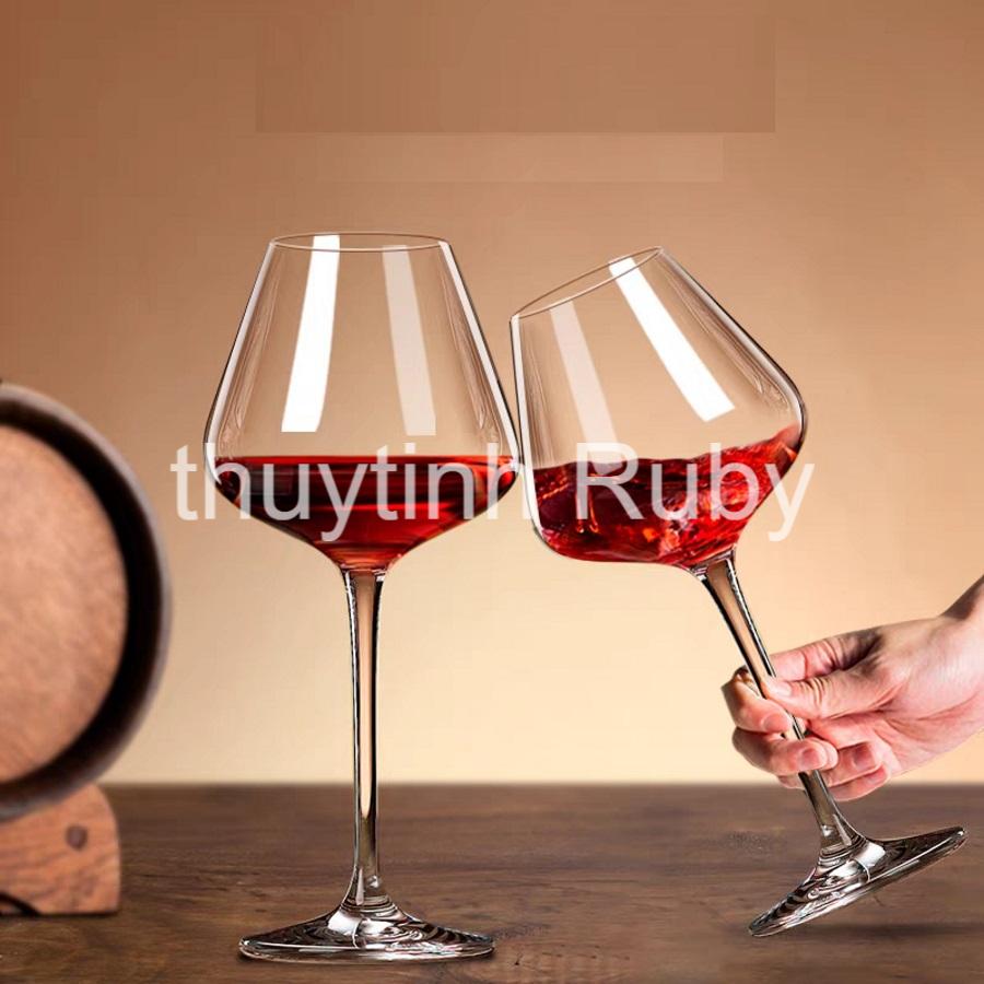 Bộ 6 Ly rượu vang sâm panh pha lê 450ml - ly vang đỏ