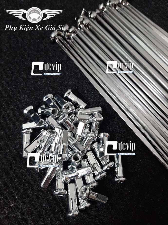 Combo 2 Bộ Căm Dẹp Mạ Crom 1.57 - 1.49 (2 Bánh Đùm) Xe Sirius MS3033