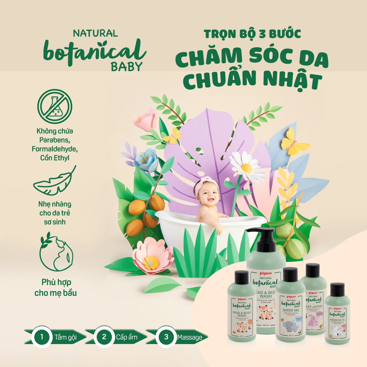 Dầu Massage Cho Bé Natural Botanical 120ml (HSD:11/2026)
