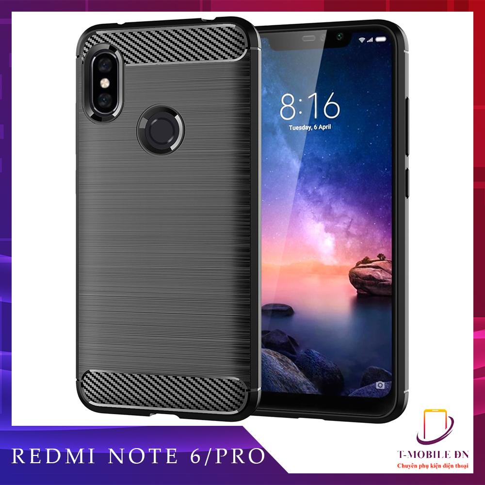 Ốp lưng Xiaomi Redmi Note 6 Pro ốp silicone mềm Carbone phay xước chống sốc chống vân tay