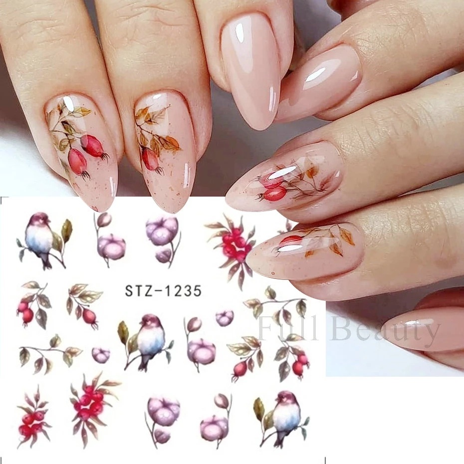 Sticker nước | nhiều mẫu hoa lá mùa xuân | dán móng tay