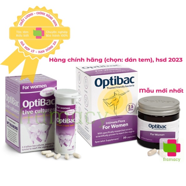 Men vi sinh Optibac tím Optibac Probiotics For Women, UK Anh Quốc (30v/90 viên) giảm vie^m phụ khoa cho phụ nữ và mẹ bầu cao cấp