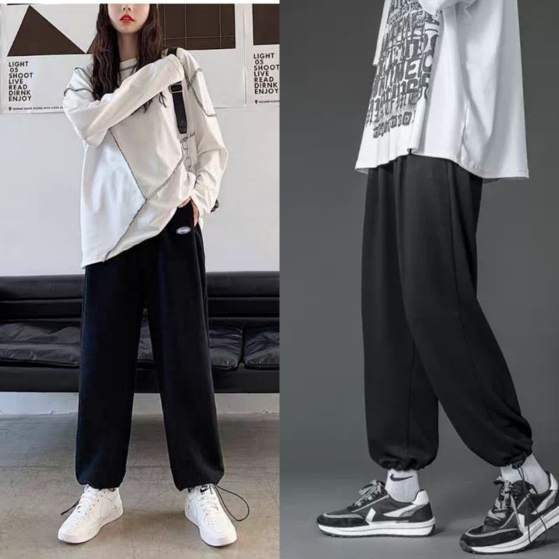 Quần Jogger Nam Nữ Ống Rộng Bigsize Dây Rút Unisex 100kg