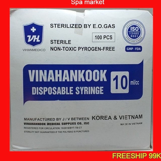 Hộp 100 bơm tiêm Vinahankook 1ml/5ml/10ml