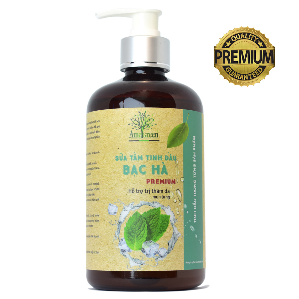 [HCM](Phiên Bản 2020) Sữa Tắm Tinh Dầu Bạc Hà Amegreen 600ml - Premium