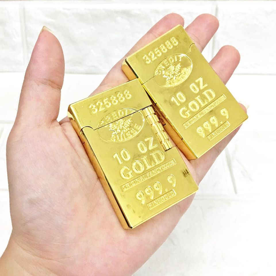 [HCM]Bật Lửa Gas Dupont Hình Thỏi Vàng 9999