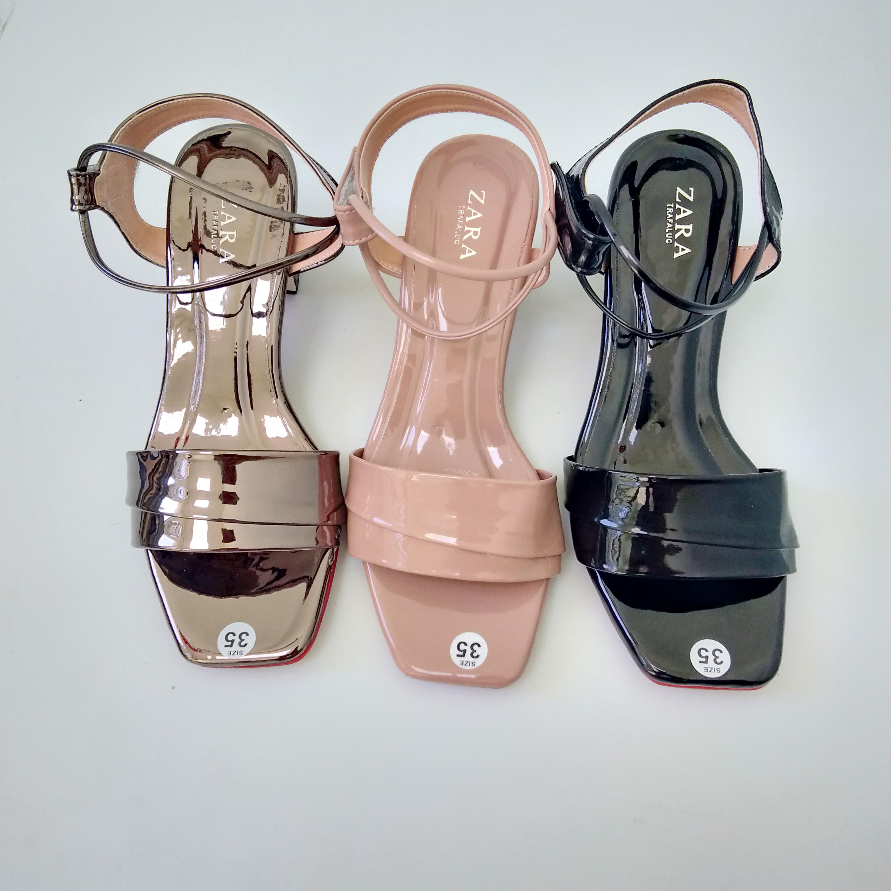 [HCM]Giày sandal gót bọc 5 phân quai xếp - hình thật