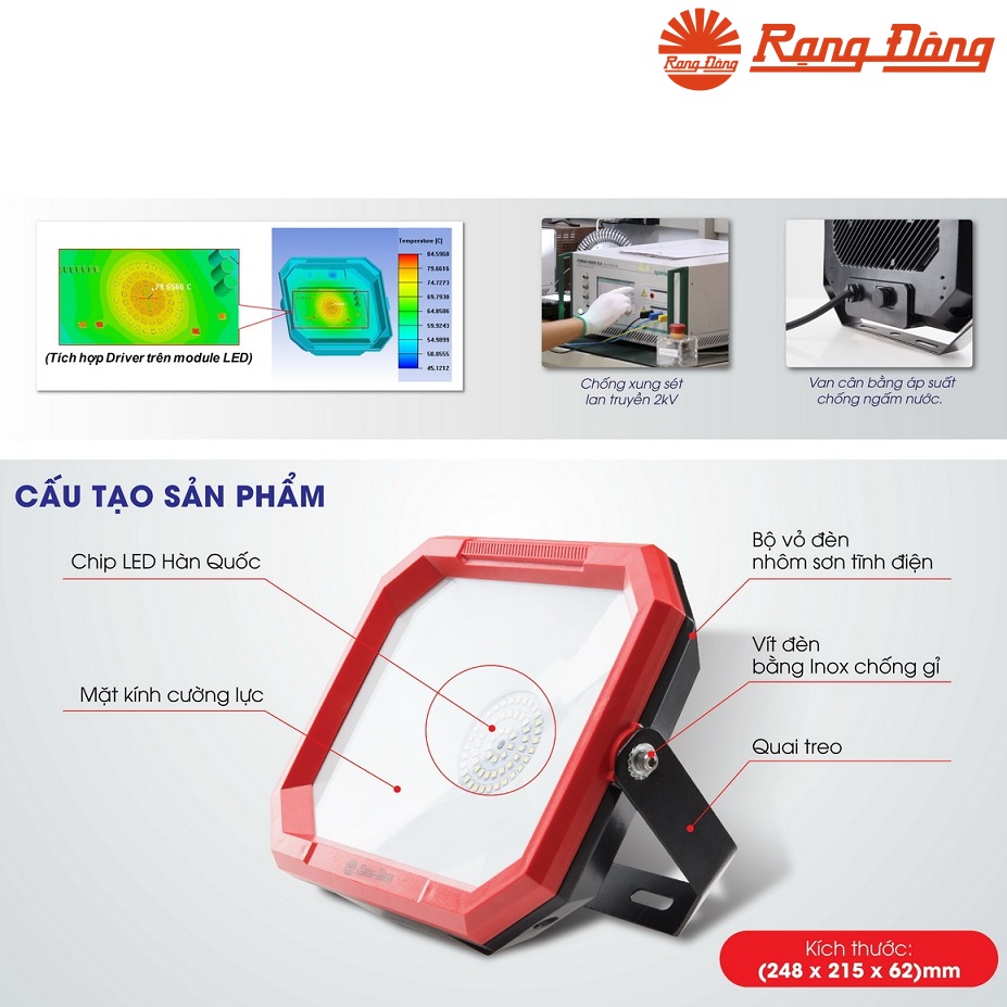 Đèn led chiếu pha 50w Rạng Đông CP08
