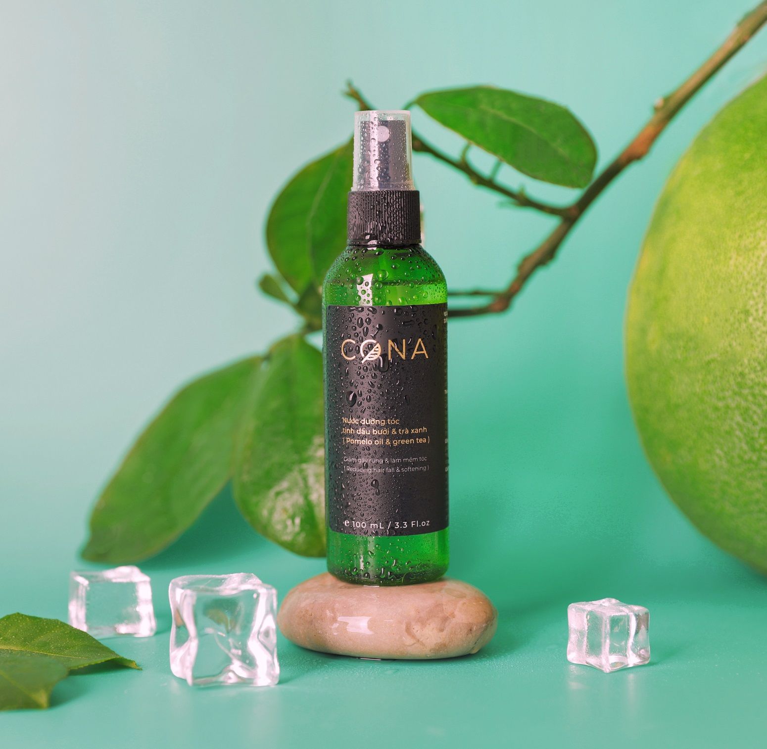 Spray hair conditioner essential oil grapefruit and green tea