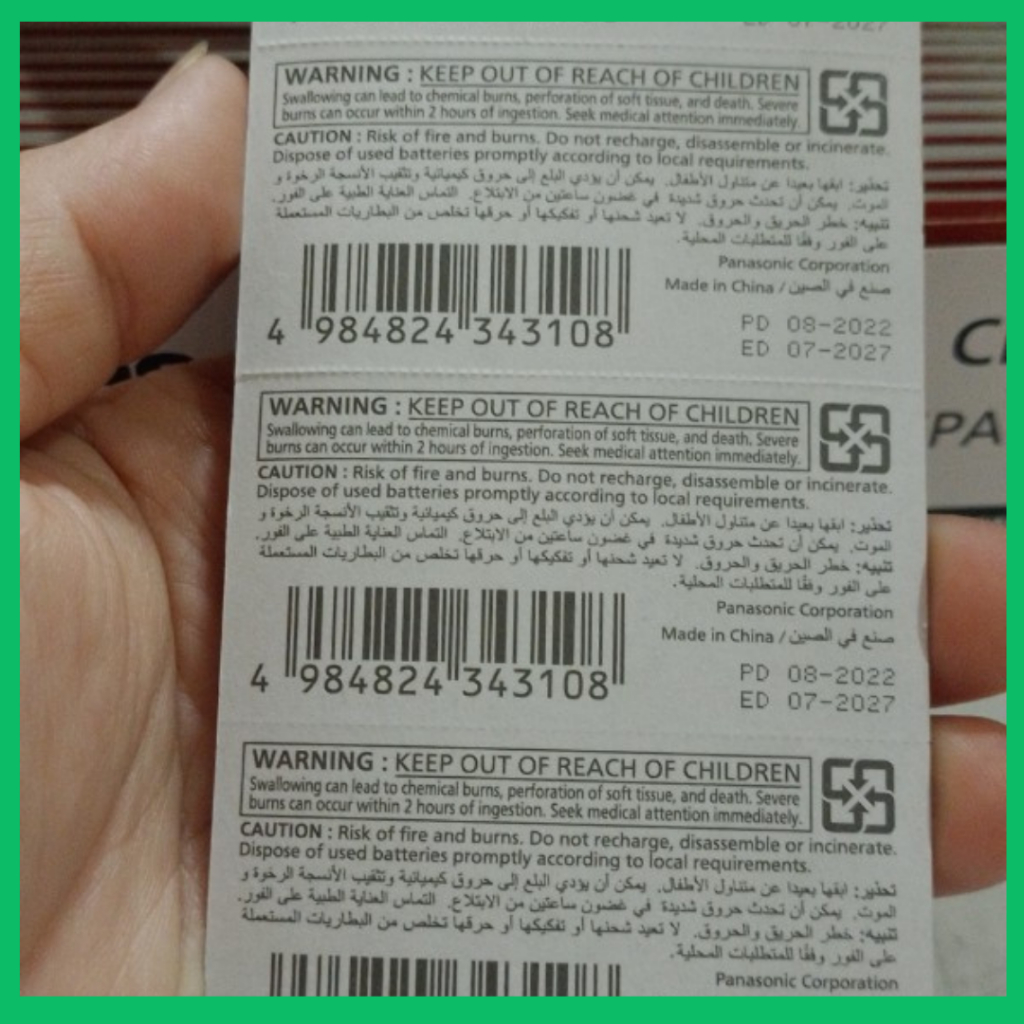 Vỉ 5 viên Pin nút Panasonic 3V CR-2032/5BEW