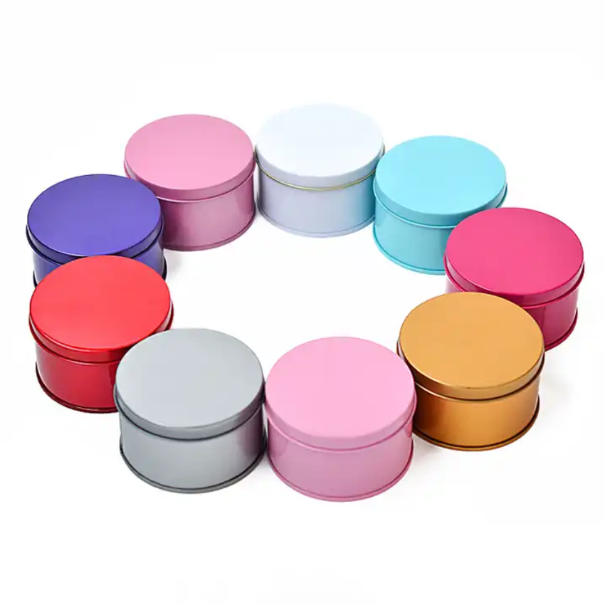 7.5*7.5*4.5cm- Hộp thiếc tròn đựng bánh, trà,...