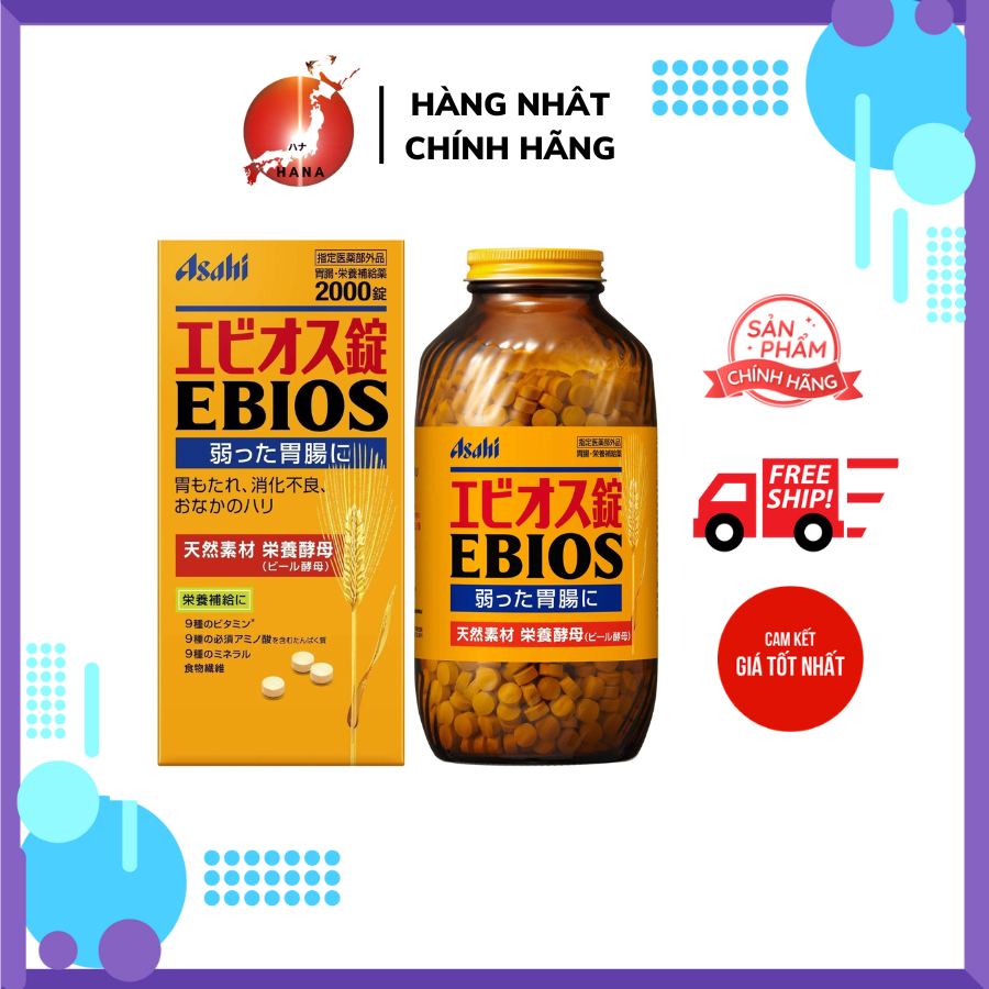 VIÊN UỐNG HỖ TRỢ TIÊU HOÁ ASAHI EBIOS lên men từ lúa mạch