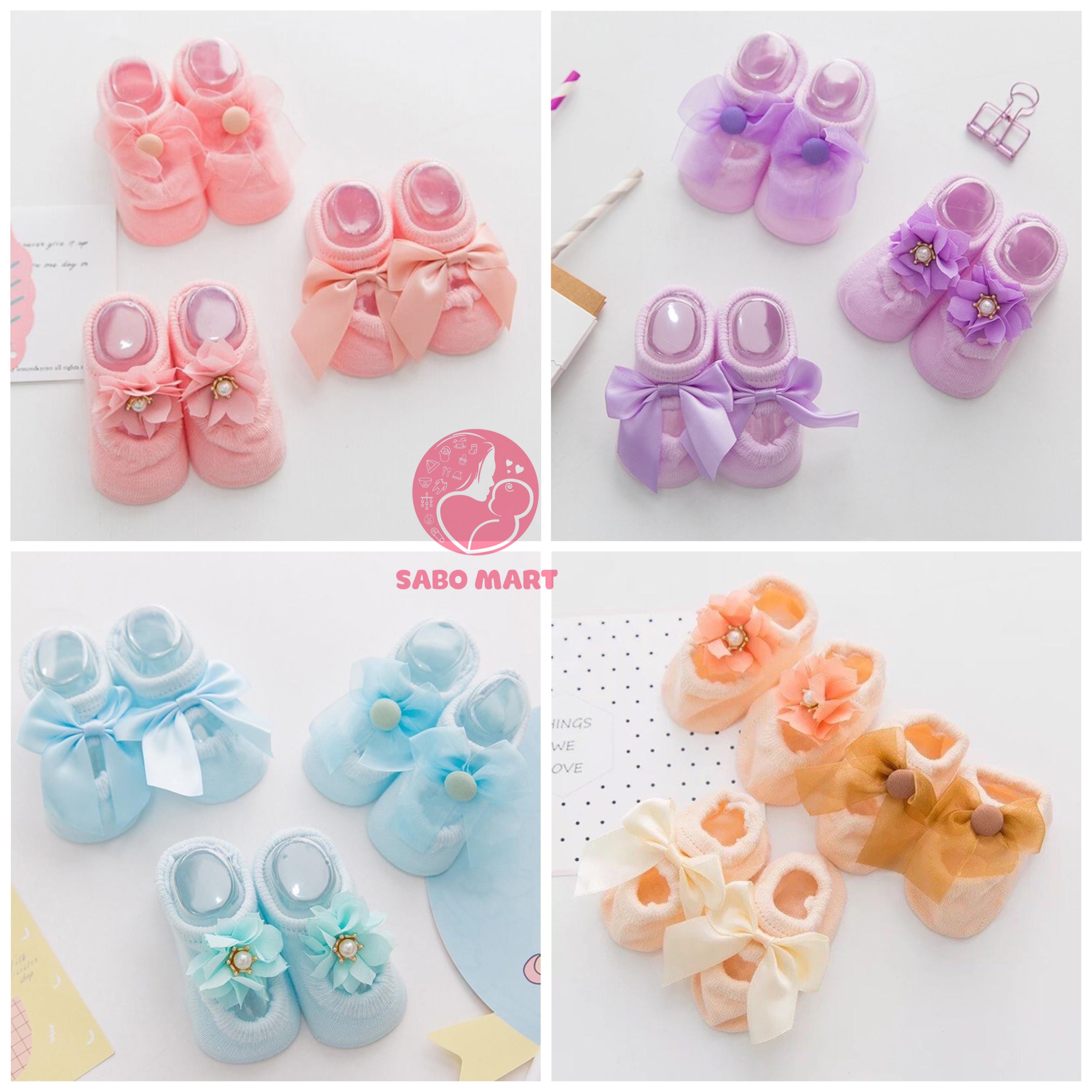 Set 3 Đôi Tất Hài Công Chúa Siêu Đẹp Cho Bé Gái