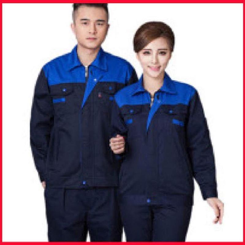 Giá bán Quần áo bảo hộ lao động SHUNI05QA kaki loại dày khóa kéo (than phối xanh)