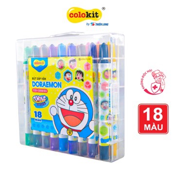Bút sáp vặn 18 màu thiên long colokit tcr-c008/do