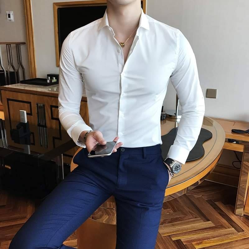 1 sét quần âu Vinteck + áo sơ mi lụa Cao Cấp