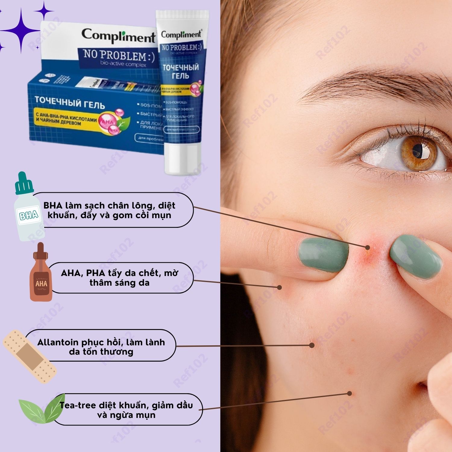 [Hoàn tiền 20%] Chấm mụn SOS Compliment 25ml giảm mụn mờ thâm cấp tốc