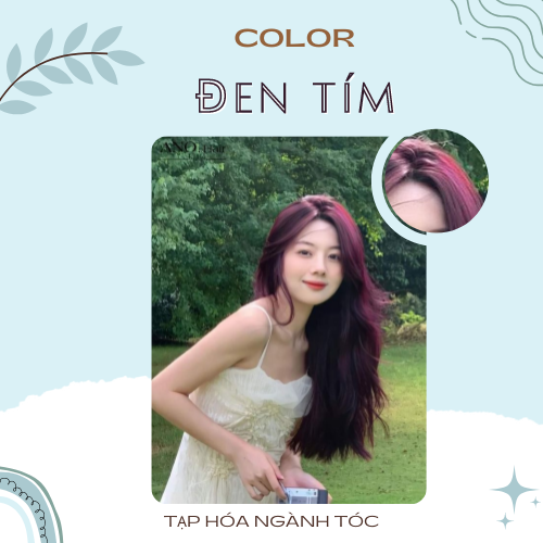 Thuốc nhuộm tóc màu Đen Ánh Tím + kèm trợ nhuộm