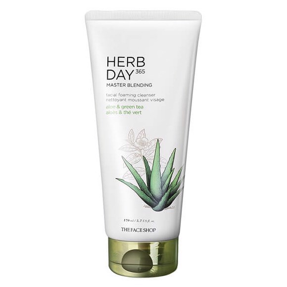 Sữa rửa mặt lô hội The Face Shop Herb Day Aloe 170ml - Hàn Quốc