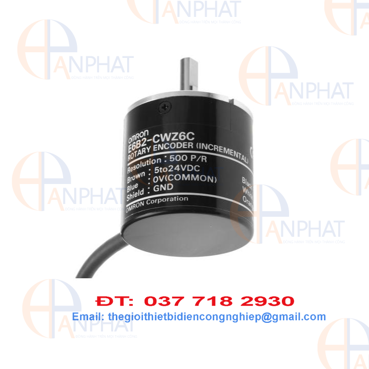 Encoder Omron E6B2-CWZ6C 500 xung (500p/r) nguồn 5-24VDC, Encoder 500 xung Omron E6B2-CWZ6C 500P/R
