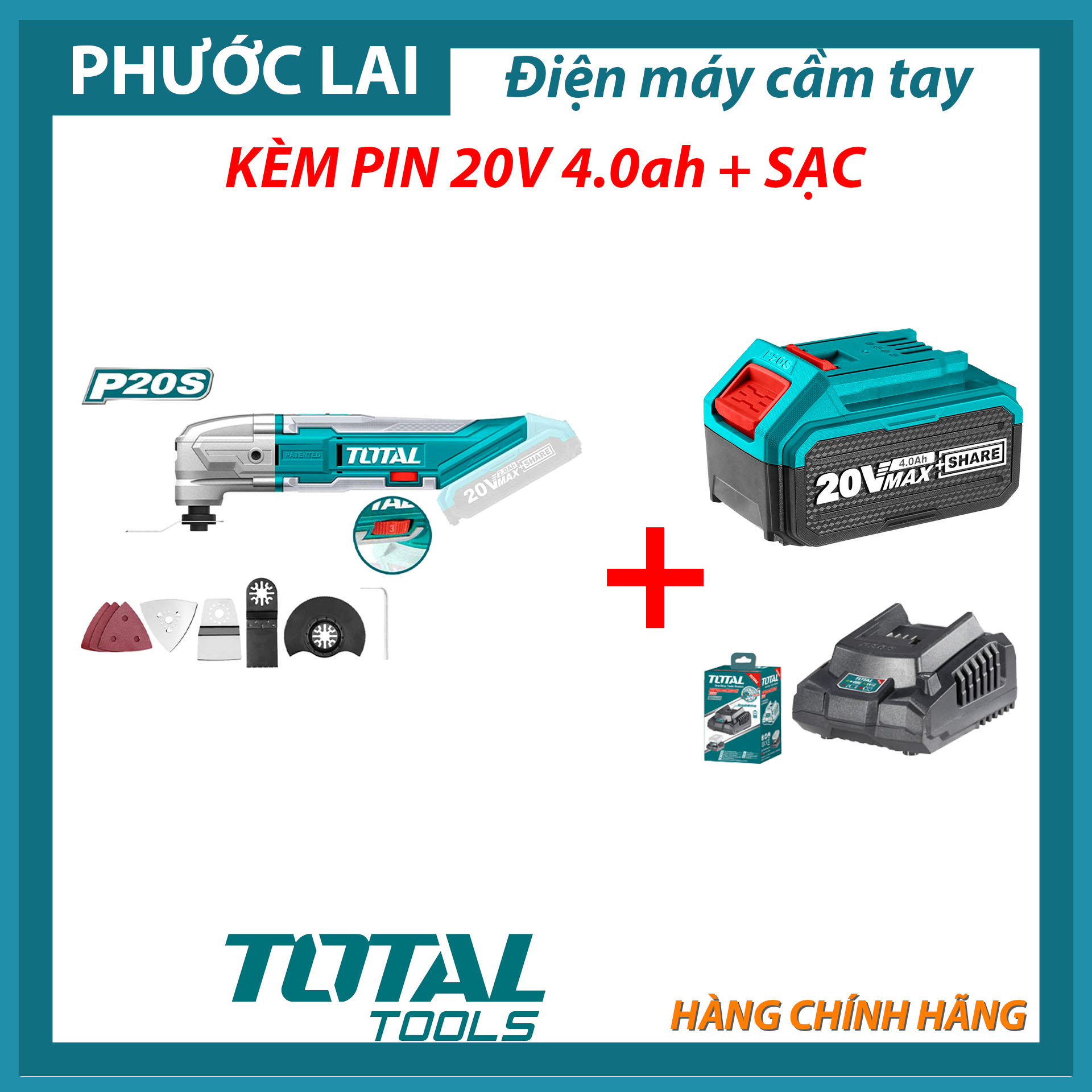 Máy cắt đa năng dùng pin 20V Total TMLI2001