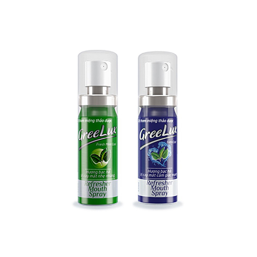 Xịt thơm miệng greelux Extra Cool Thảo Dược 12ml, Xanh dương