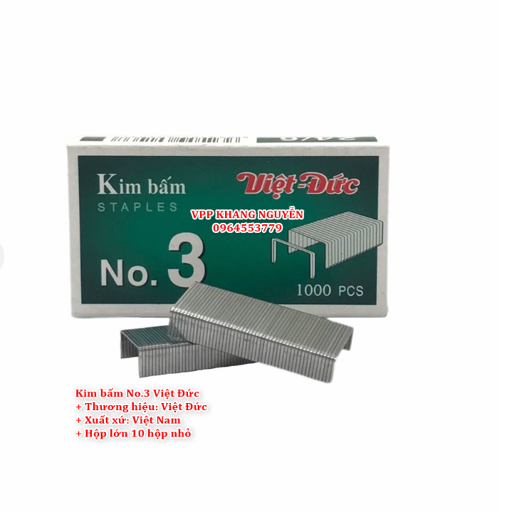 Kim Bấm No.3 - 24/6 Việt Đức (Hộp 10 hộp nhỏ)
