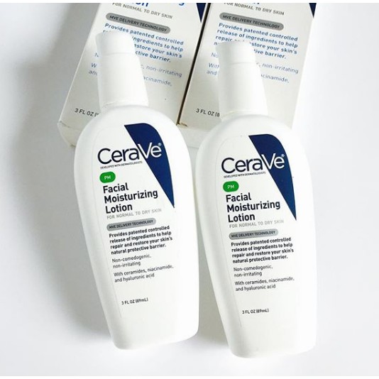 Kem dưỡng CeraVe PM Facial Moisturizing Lotion [Niacinamide + Ceramides + Hyaluronic Acid]