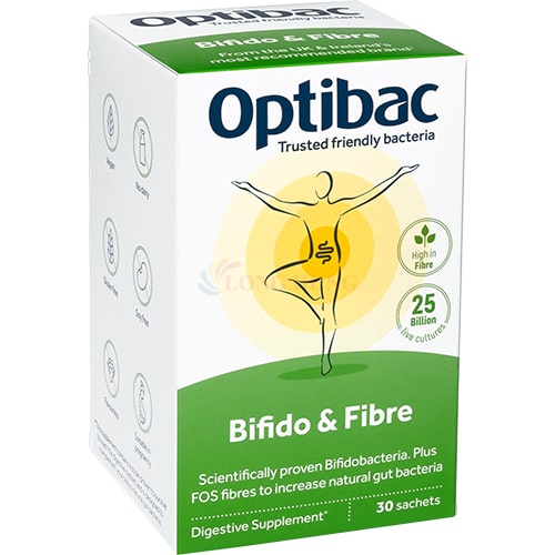 Men vi sinh OptiBac Probiotics Bifido & Fibre bổ sung chất xơ hỗ trợ tiêu hóa - Hàng chính hãng - Kích thích ăn ngon miệng và hấp thu dinh dưỡng tốt hơn, hỗ trợ sức khỏe tổng thể