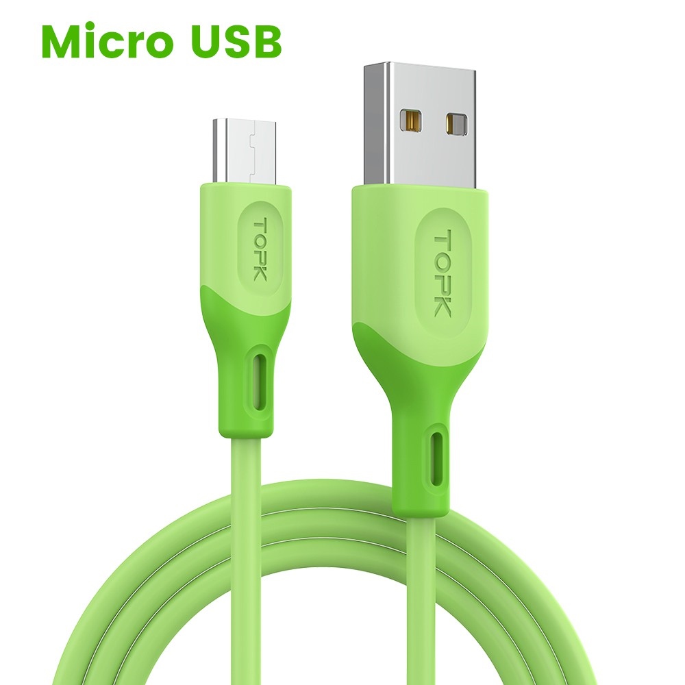 ❂ cáp sạc topk an10 3a qc3.0 1m micro usb type c chất lượng cao cho iphone
