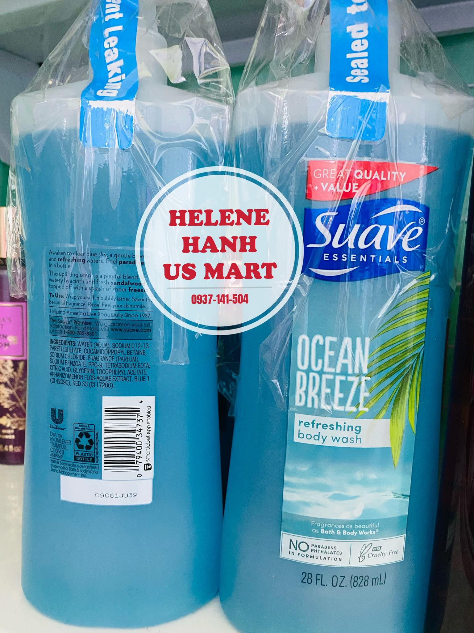 [USA] Sữa tắm Suave Essentials Ocean Breeze 828ml
