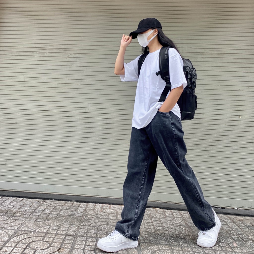 Quần FF DARK WASH BAGGY JEANS