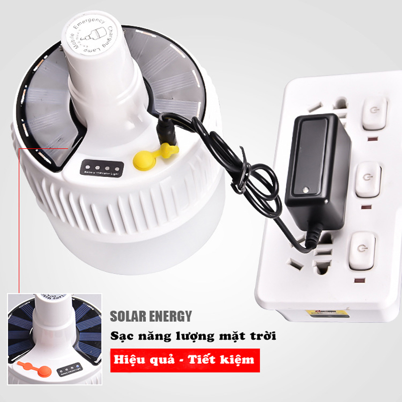 Đèn tích điện năng lượng mặt trời 80w ll-v51 24 led siêu sáng 4 chế độ bảo hành 12 tháng