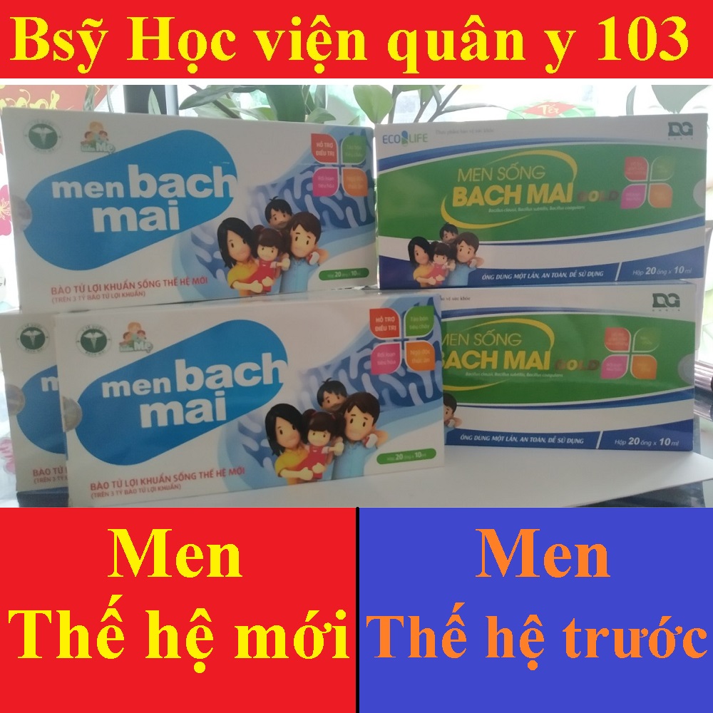 Men bạch mai, Men sống bạch mai mẫu mới, Hàng nguyên tem CP, Date mới - Hộp 20 ống