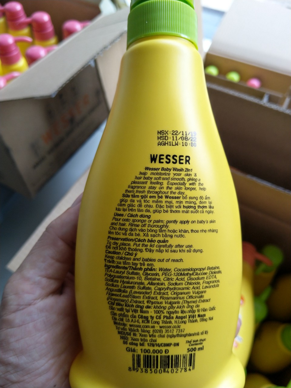 Sữa Tắm Gội Cho Bé Wesser 500ml