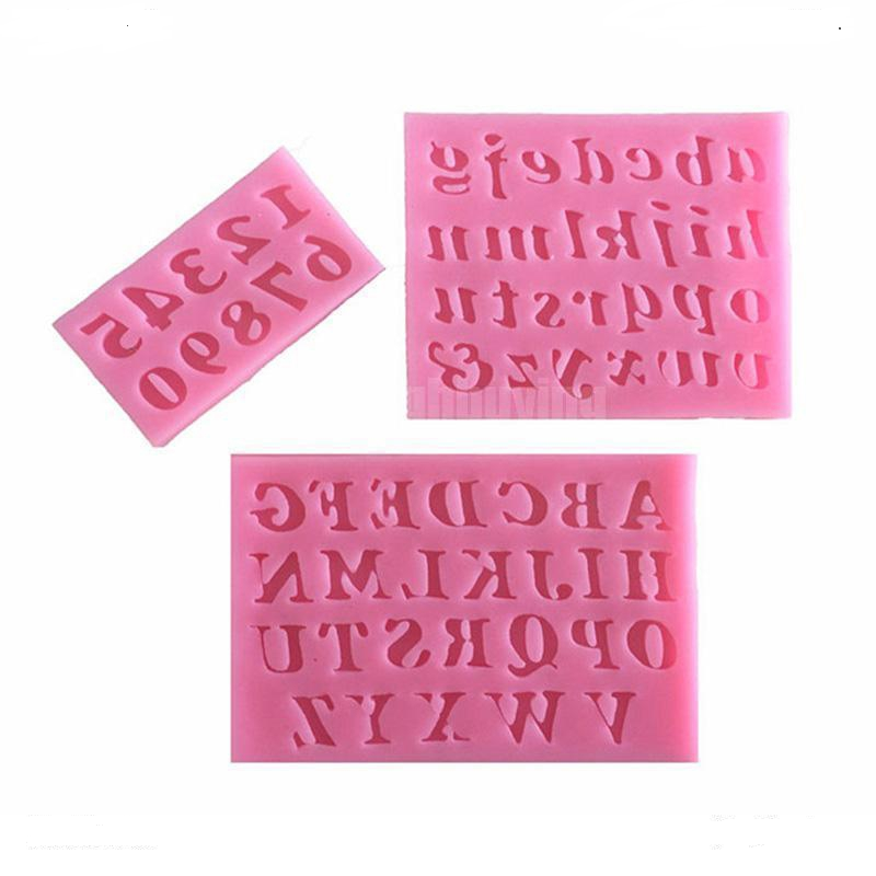 Set 3 khuôn silicon 4d chữ và số