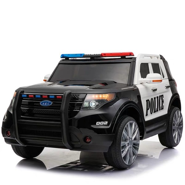 Ô tô xe điện cảnh sát YH911 đồ chơi cho bé kèm dàn đèn nháy (Đỏ-Trắng-Đen)