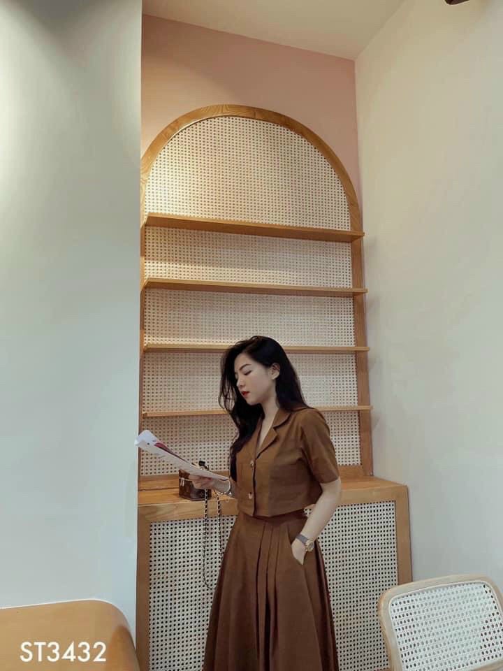 Set đầm nữ sang chảnh chất kaki mềm siêu xinh.
