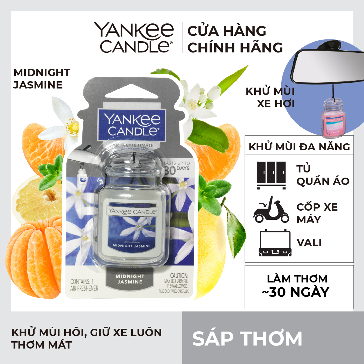 Sáp thơm xe Yankee Candle - Midnight Jasmine