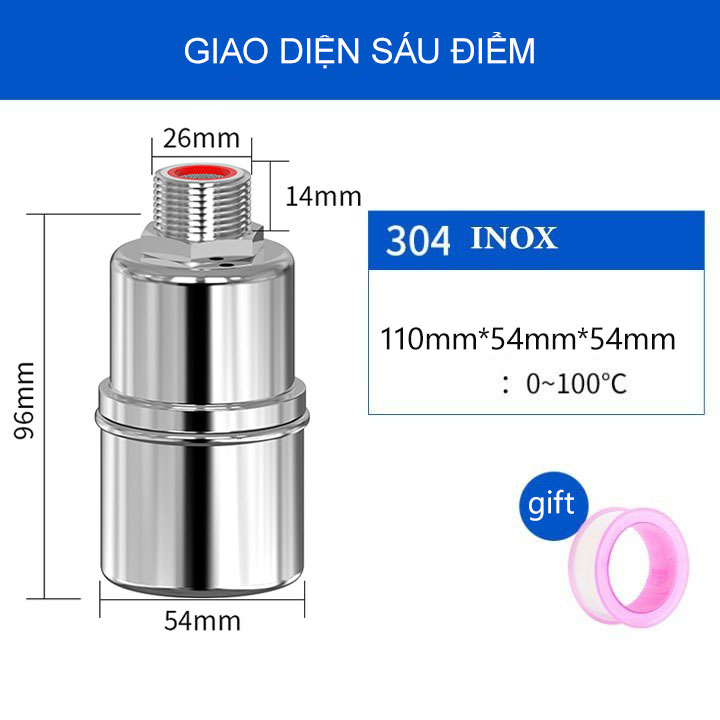 Van phao thông minh chống tràn phi 21, Phao Nước Thông Minh-Phao Tự Động chống Tràn. Van phao chống tràn bằng inox cao