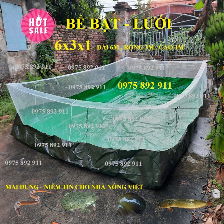 BỂ BẠT NUÔI ỐC ẾCH CÁ CHỐNG NHẢY CHỐNG BÒ