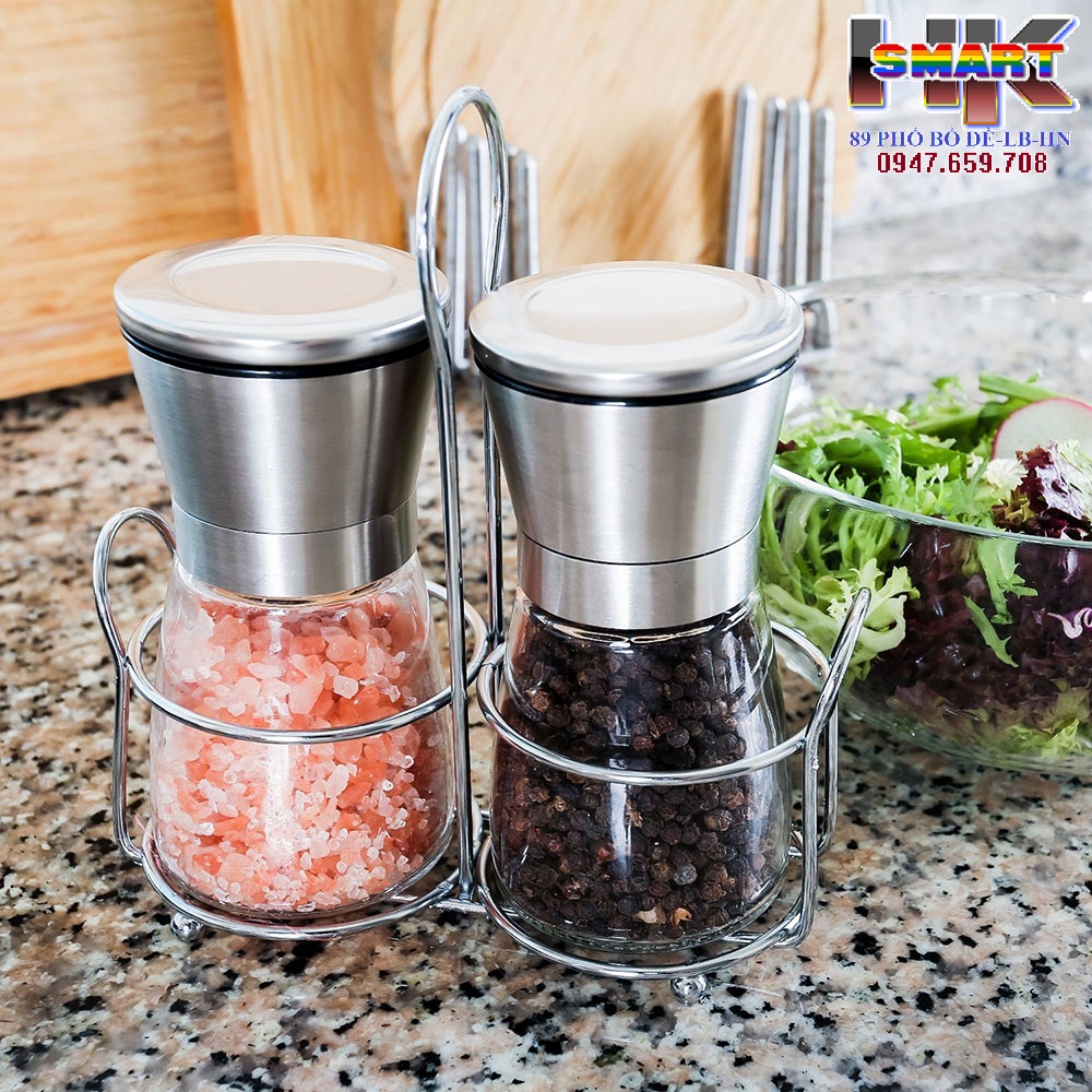 Lọ xay tiêu mini nắp inox 304 cao cấp