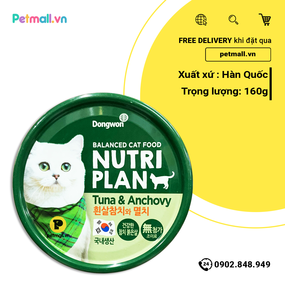 [HCM]Pate mèo Nutri Plan Tuna & Anchovy - 160g