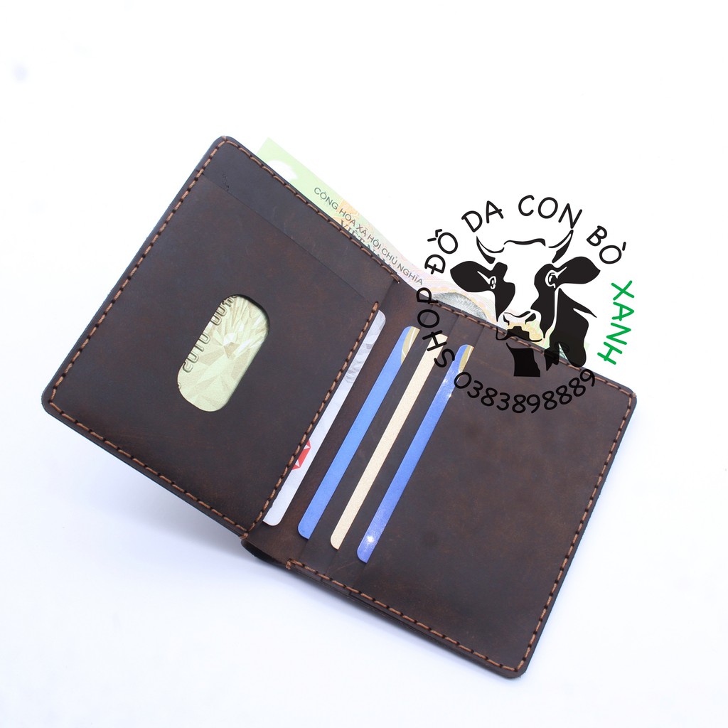Ví nam handmade da thật, da sáp MS004